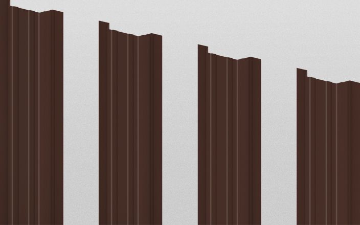 Штакетник металлический прямоугольный, цвет RAL 8017, длина 2 м, односторонняя окраска ПрофЛайн, купить Штакетник металлический прямоугольный, цвет RAL 8017, длина 2 м, односторонняя окраска в ПрофЛайн