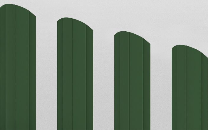 Штакетник металлический круглый фигурный, цвет RAL 6029, длина 2 м, двусторонняя окраска ПрофЛайн, купить Штакетник металлический круглый фигурный, цвет RAL 6029, длина 2 м, двусторонняя окраска в ПрофЛайн