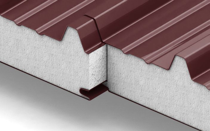 Кровельные сэндвич-панели с наполнителем из пенополистирола толщиной 250 мм, цвет RAL 3009 ПрофЛайн, купить Кровельные сэндвич-панели с наполнителем из пенополистирола толщиной 250 мм, цвет RAL 3009 в ПрофЛайн