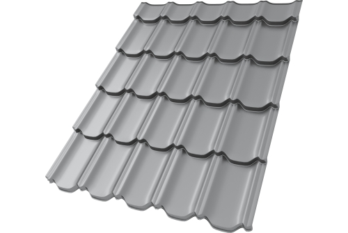 Металлочерепица "Квинта плюс3D" ("Kvinta plus3D") 0,5 Satin RAL 7004 сигнальный серый ПрофЛайн, купить Металлочерепица "Квинта плюс3D" ("Kvinta plus3D") 0,5 Satin RAL 7004 сигнальный серый в ПрофЛайн