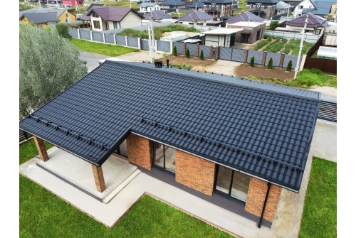 Металлочерепица "Кредо" ("Kredo") v01 0,5 Rooftop Бархат RAL 9005 черный ПрофЛайн, купить Металлочерепица "Кредо" ("Kredo") v01 0,5 Rooftop Бархат RAL 9005 черный в ПрофЛайн