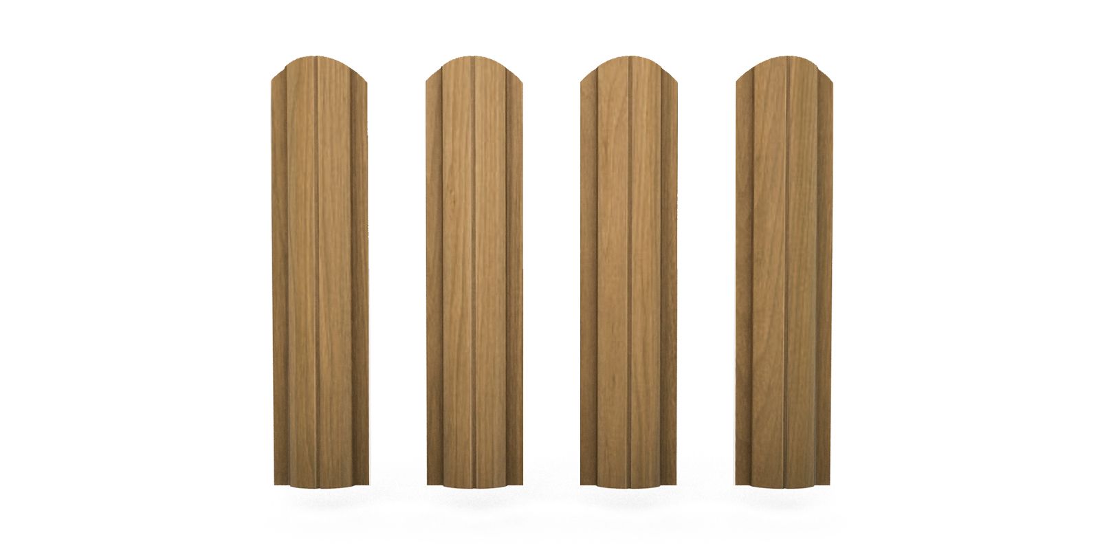 Штакетник металлический круглый фигурный, цвет золотистый дуб, длина 1,8 м, двусторонняя окраска ПрофЛайн, купить Штакетник металлический круглый фигурный, цвет золотистый дуб, длина 1,8 м, двусторонняя окраска в ПрофЛайн