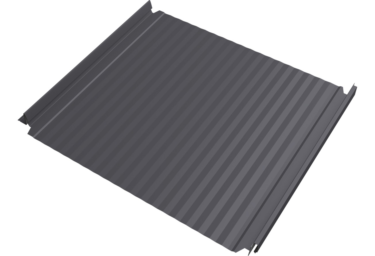 Кликфальц Double Pro Гофр 0,45 Drap ТХ с пленкой на замках RAL 7004 сигнальный серый ПрофЛайн, купить Кликфальц Double Pro Гофр 0,45 Drap ТХ с пленкой на замках RAL 7004 сигнальный серый в ПрофЛайн