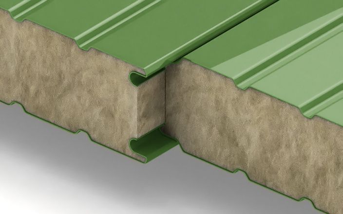 Стеновые сэндвич-панели с наполнителем из минеральной ваты толщиной 50 мм, ширина 1000 мм, цвет RAL 6002, ГОСТ 32603-2021 ПрофЛайн, купить Стеновые сэндвич-панели с наполнителем из минеральной ваты толщиной 50 мм, ширина 1000 мм, цвет RAL 6002, ГОСТ 32603-2021 в ПрофЛайн