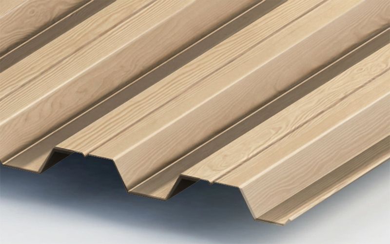Профнастил Н60 с покрытием ECOSTEEL® 0,5 мм, сосна Профлайн Профнастил Н60 с покрытием ECOSTEEL® 0,5 мм, сосна Профлайн