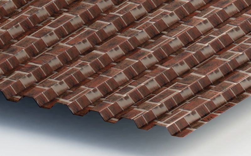 Профнастил С21 с покрытием ECOSTEEL® 0,5 мм, кирпич рустик Профлайн Профнастил С21 с покрытием ECOSTEEL® 0,5 мм, кирпич рустик Профлайн