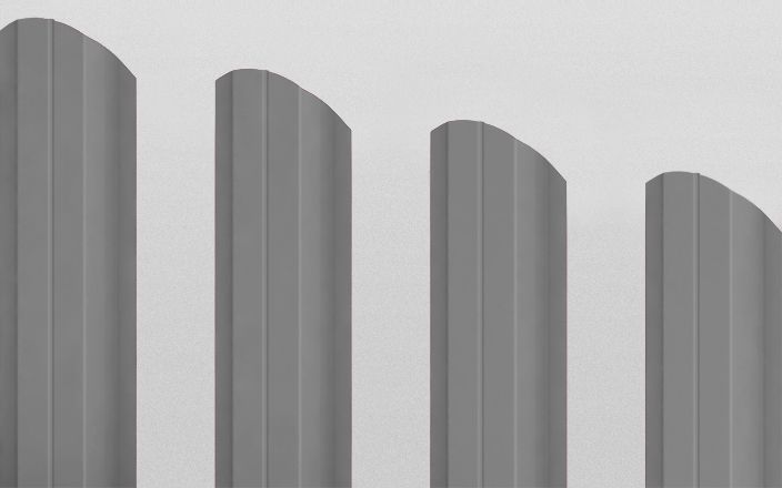 Штакетник металлический П-образный фигурный, цвет RAL 7004, длина 1,8 м, двусторонняя окраска ПрофЛайн, купить Штакетник металлический П-образный фигурный, цвет RAL 7004, длина 1,8 м, двусторонняя окраска в ПрофЛайн