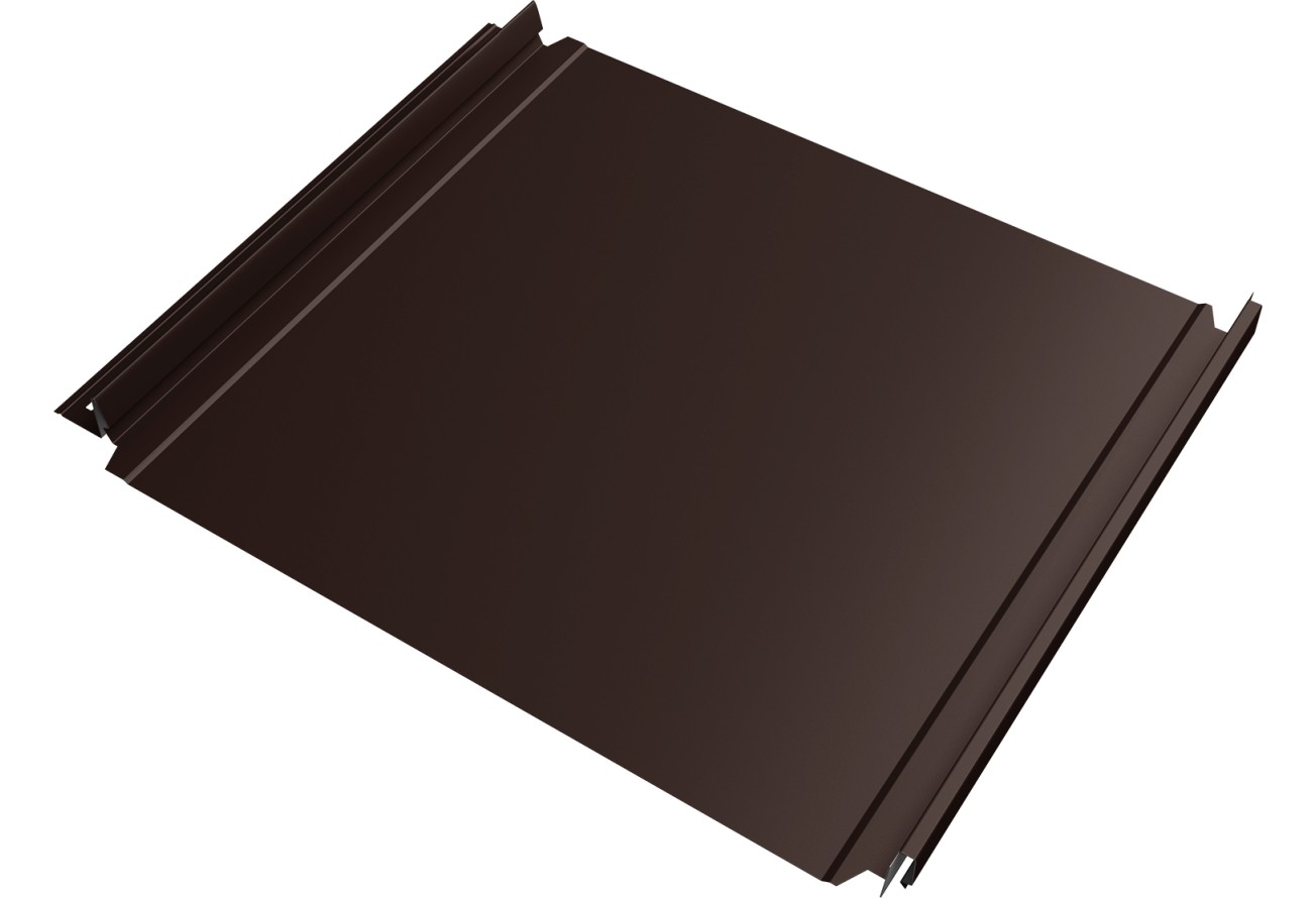 Кликфальц Double Pro 0,5 Drap с пленкой на замках RAL 8017 шоколад ПрофЛайн, купить Кликфальц Double Pro 0,5 Drap с пленкой на замках RAL 8017 шоколад в ПрофЛайн