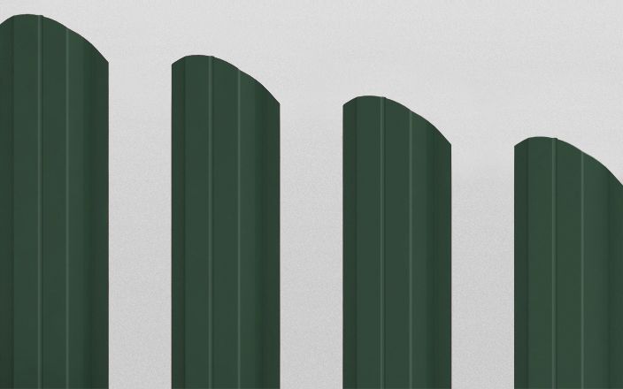 Штакетник металлический П-образный фигурный, цвет RAL 6005, длина 1,8 м, двусторонняя окраска ПрофЛайн, купить Штакетник металлический П-образный фигурный, цвет RAL 6005, длина 1,8 м, двусторонняя окраска в ПрофЛайн