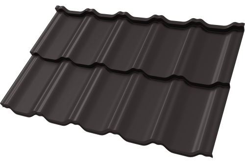 Металлочерепица "Квинта Уно" ("Kvinta Uno") 0,5 Drap RR 32 темно-коричневый ПрофЛайн, купить Металлочерепица "Квинта Уно" ("Kvinta Uno") 0,5 Drap RR 32 темно-коричневый в ПрофЛайн
