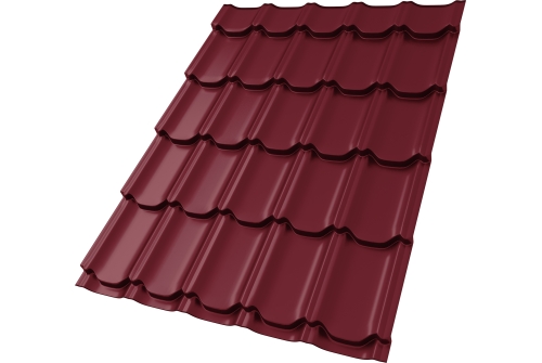Металлочерепица "Квинта плюс" ("Kvinta plus") 0,5 Satin RAL 3005 красное вино ПрофЛайн, купить Металлочерепица "Квинта плюс" ("Kvinta plus") 0,5 Satin RAL 3005 красное вино в ПрофЛайн
