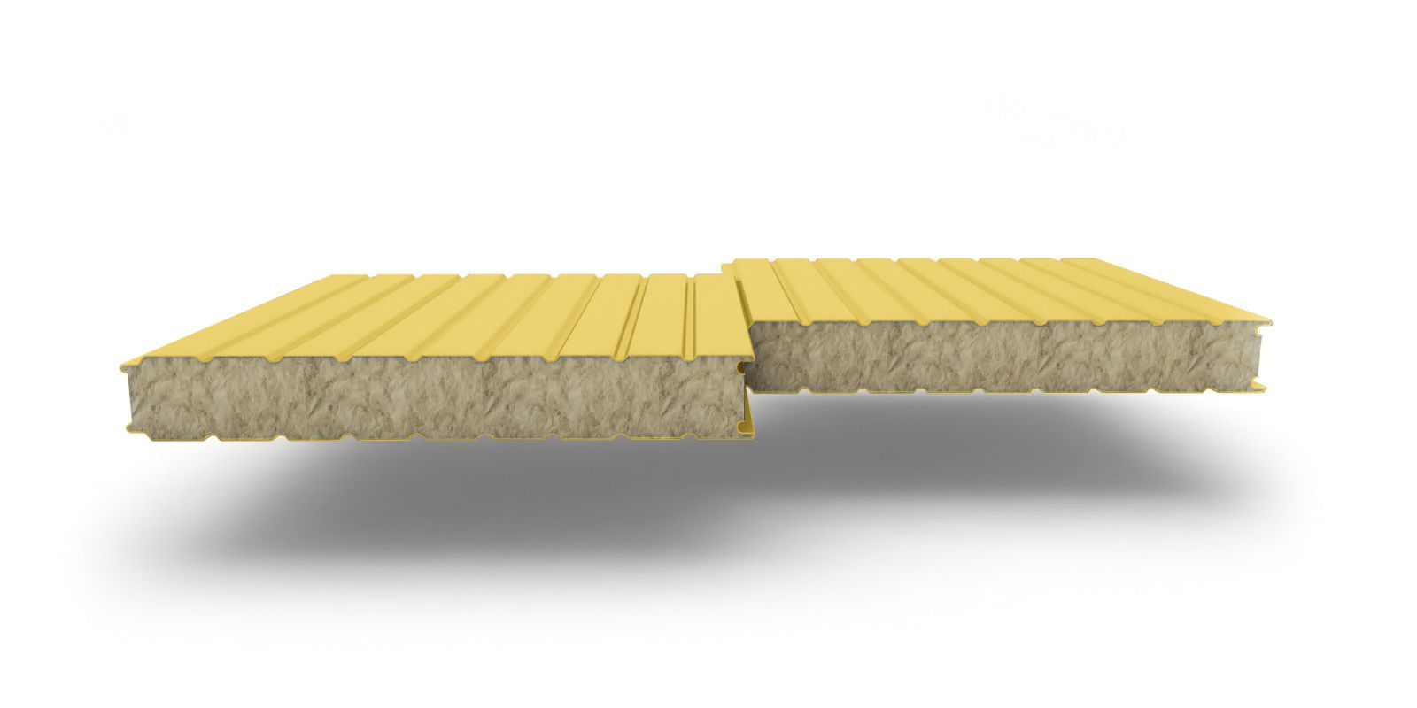 Стеновые сэндвич-панели с наполнителем из минеральной ваты толщиной 50 мм, ширина 1190 мм, цвет RAL 1018, ТУ ПрофЛайн, купить Стеновые сэндвич-панели с наполнителем из минеральной ваты толщиной 50 мм, ширина 1190 мм, цвет RAL 1018, ТУ в ПрофЛайн