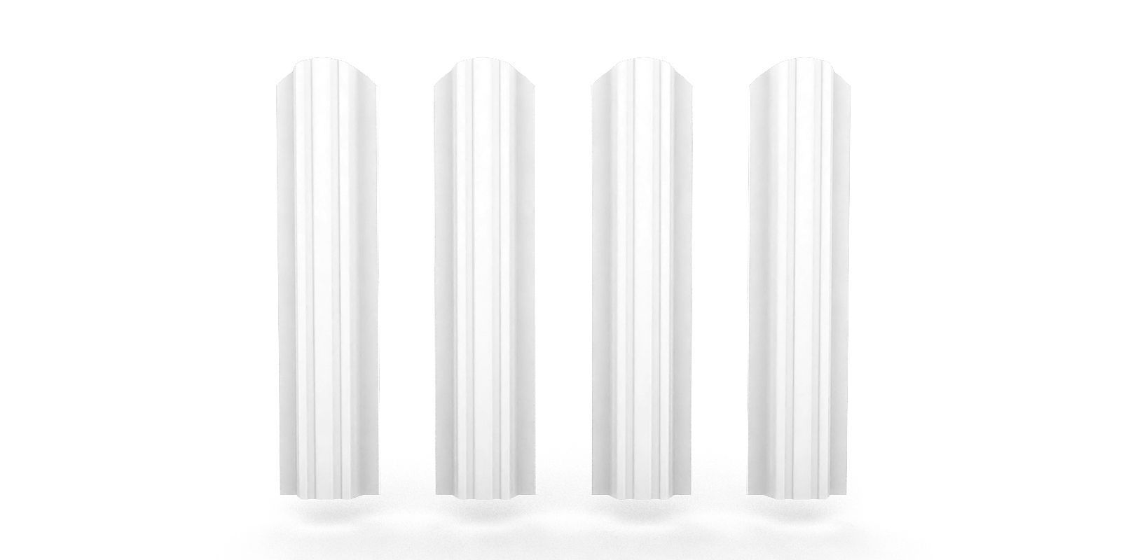 Штакетник металлический прямоугольный фигурный, цвет RAL 9003, длина 1,8 м, двусторонняя окраска ПрофЛайн, купить Штакетник металлический прямоугольный фигурный, цвет RAL 9003, длина 1,8 м, двусторонняя окраска в ПрофЛайн