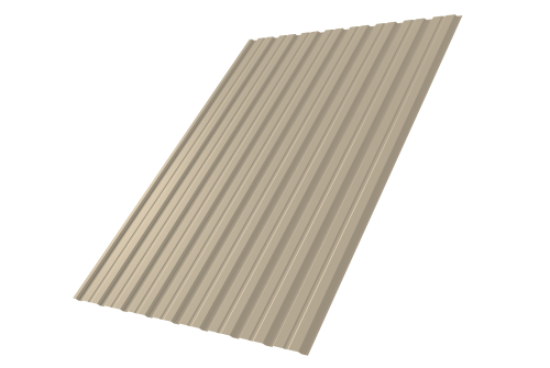 Профнастил С10B Grand Line 0,5 Satin с пленкой RAL 1015 светлая слоновая кость Профлайн