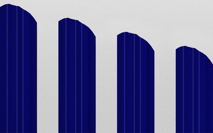 Штакетник металлический прямоугольный фигурный, цвет RAL 5002, длина 1,8 м, двусторонняя окраска ПрофЛайн, купить Штакетник металлический прямоугольный фигурный, цвет RAL 5002, длина 1,8 м, двусторонняя окраска в ПрофЛайн