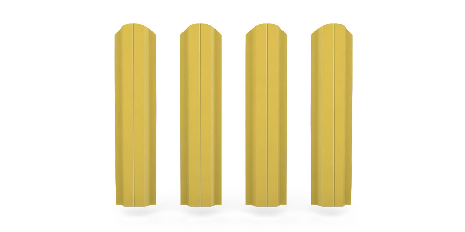 Штакетник металлический П-образный фигурный, цвет RAL 1018, длина 1,8 м, двусторонняя окраска ПрофЛайн, купить Штакетник металлический П-образный фигурный, цвет RAL 1018, длина 1,8 м, двусторонняя окраска в ПрофЛайн