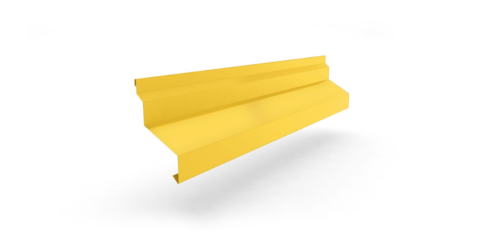 Планка отлива цокольного широкая для сэндвич-панелей с покрытием PVDF, цвет RAL 1018 ПрофЛайн, купить Планка отлива цокольного широкая для сэндвич-панелей с покрытием PVDF, цвет RAL 1018 в ПрофЛайн