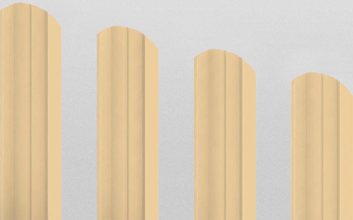 Штакетник металлический М-образный фигурный, цвет RAL 1014, длина 2 м, двусторонняя окраска ПрофЛайн, купить Штакетник металлический М-образный фигурный, цвет RAL 1014, длина 2 м, двусторонняя окраска в ПрофЛайн