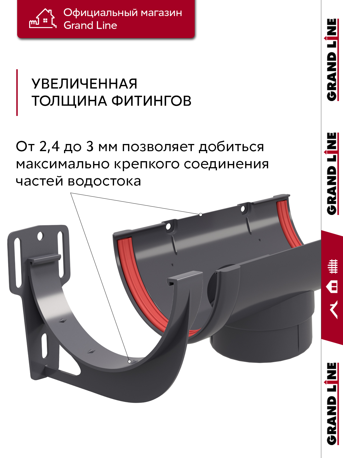 Комплект водосточной системы Классика 120мм ПВХ 9м/3м RAL 7024 графит ПрофЛайн, купить Комплект водосточной системы Классика 120мм ПВХ 9м/3м RAL 7024 графит в ПрофЛайн