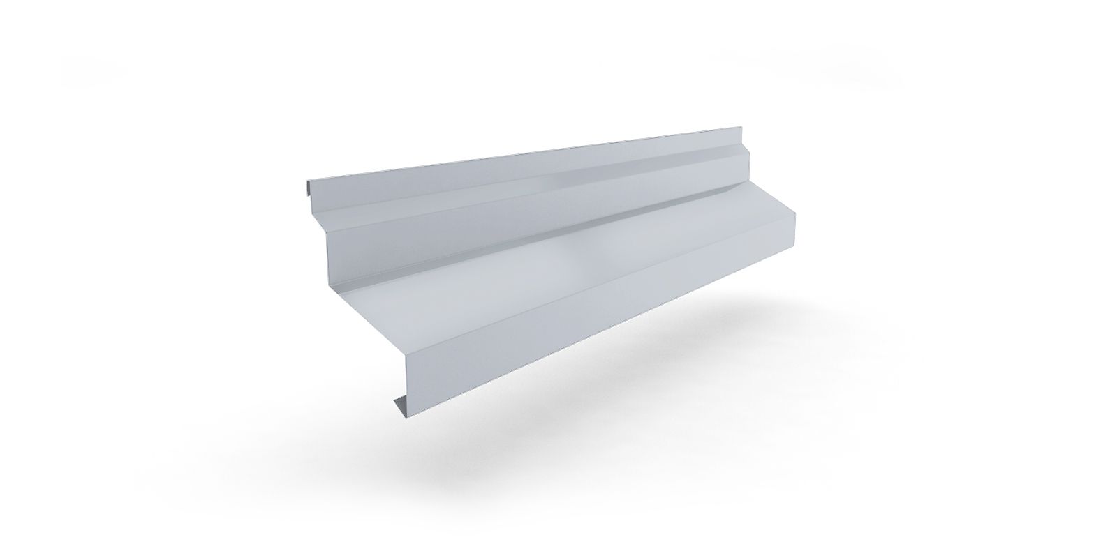 Планка отлива цокольного широкая для сэндвич-панелей с покрытием оцинковка, цвет цинк ПрофЛайн, купить Планка отлива цокольного широкая для сэндвич-панелей с покрытием оцинковка, цвет цинк в ПрофЛайн