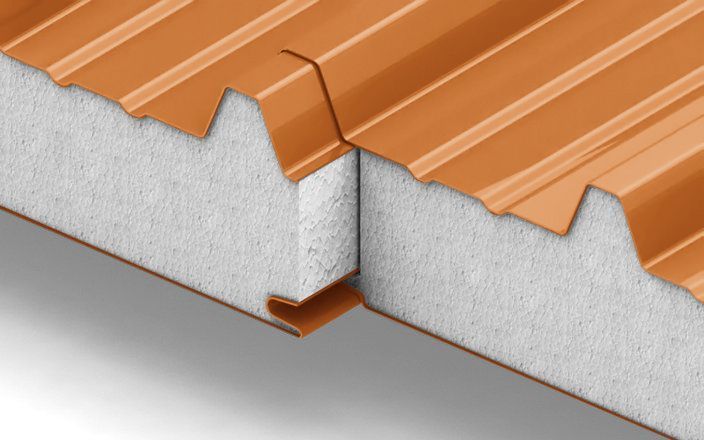 Кровельные сэндвич-панели с наполнителем из пенополистирола толщиной 250 мм, цвет RAL 2004 ПрофЛайн, купить Кровельные сэндвич-панели с наполнителем из пенополистирола толщиной 250 мм, цвет RAL 2004 в ПрофЛайн