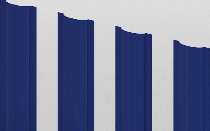 Штакетник металлический круглый, цвет RAL 5005, длина 2 м, двусторонняя окраска ПрофЛайн, купить Штакетник металлический круглый, цвет RAL 5005, длина 2 м, двусторонняя окраска в ПрофЛайн