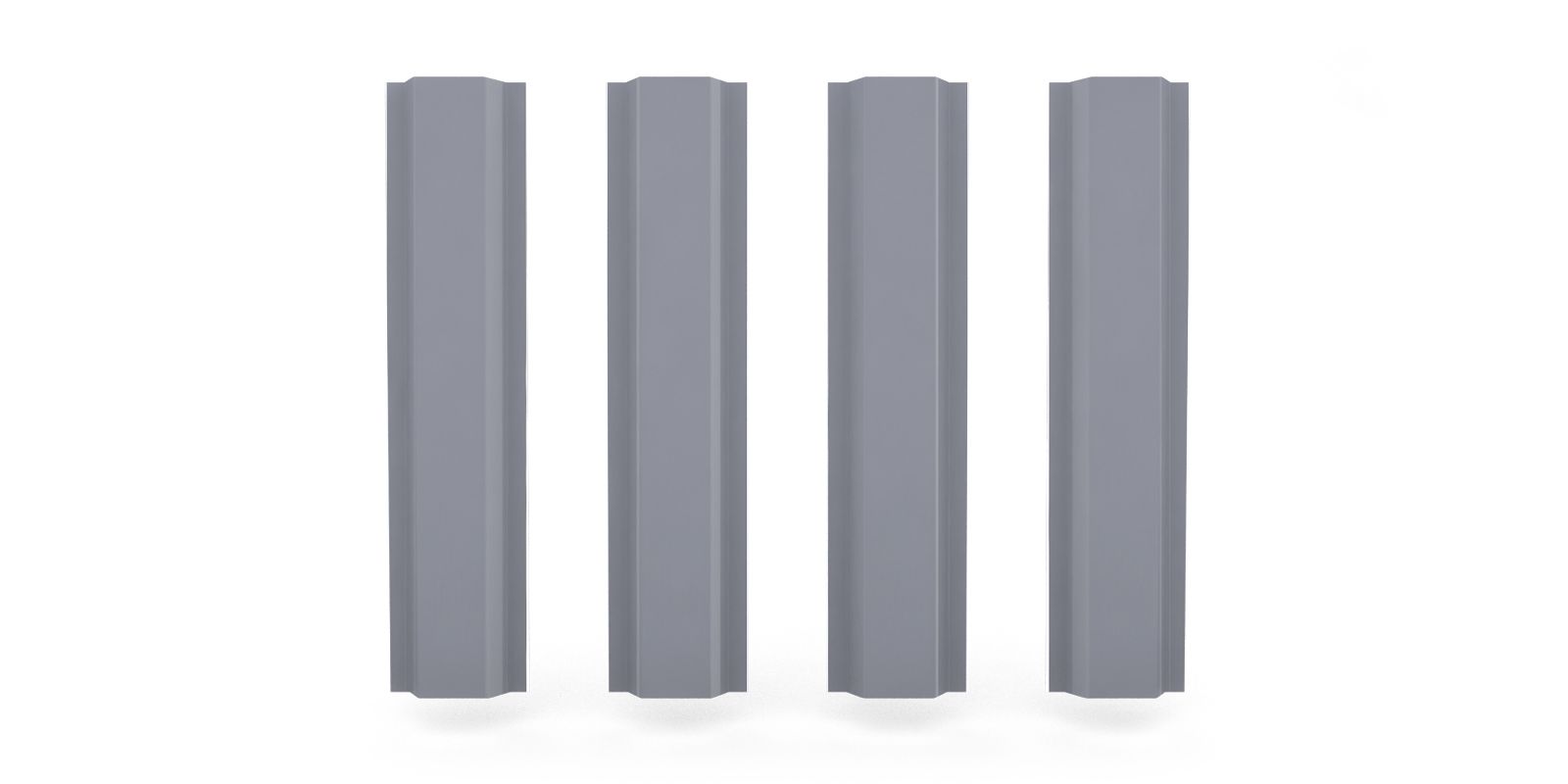 Штакетник металлический П-образный, цвет RAL 9006, длина 1,6 м, ширина 94 мм, односторонняя окраска ПрофЛайн, купить Штакетник металлический П-образный, цвет RAL 9006, длина 1,6 м, ширина 94 мм, односторонняя окраска в ПрофЛайн