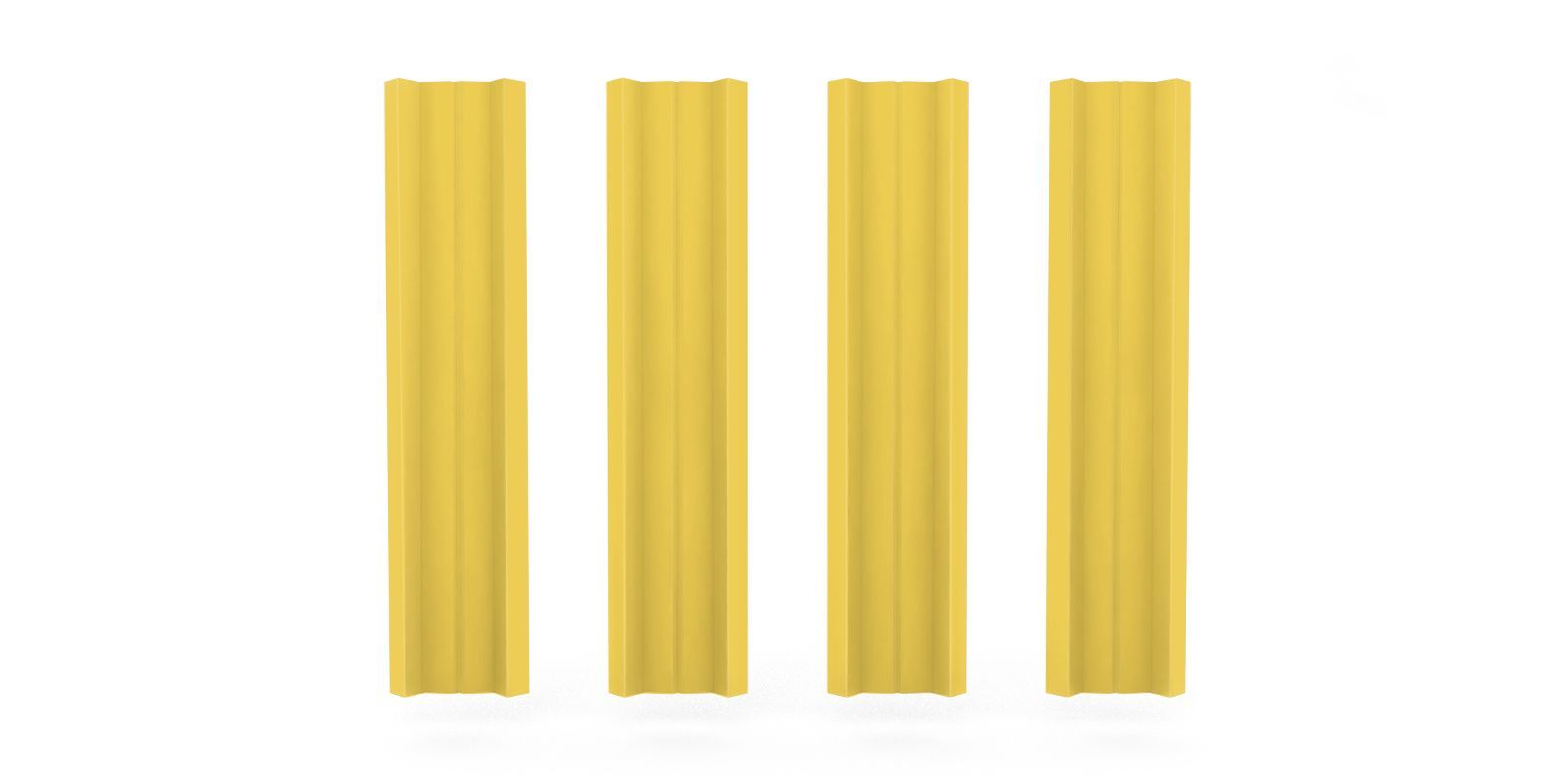 Штакетник металлический М-образный, цвет RAL 1018, длина 1,8 м, двусторонняя окраска ПрофЛайн, купить Штакетник металлический М-образный, цвет RAL 1018, длина 1,8 м, двусторонняя окраска в ПрофЛайн