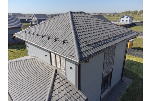 Металлочерепица "Кредо" ("Kredo") v01 0,5 Satin RAL 7024 мокрый асфальт ПрофЛайн, купить Металлочерепица "Кредо" ("Kredo") v01 0,5 Satin RAL 7024 мокрый асфальт в ПрофЛайн