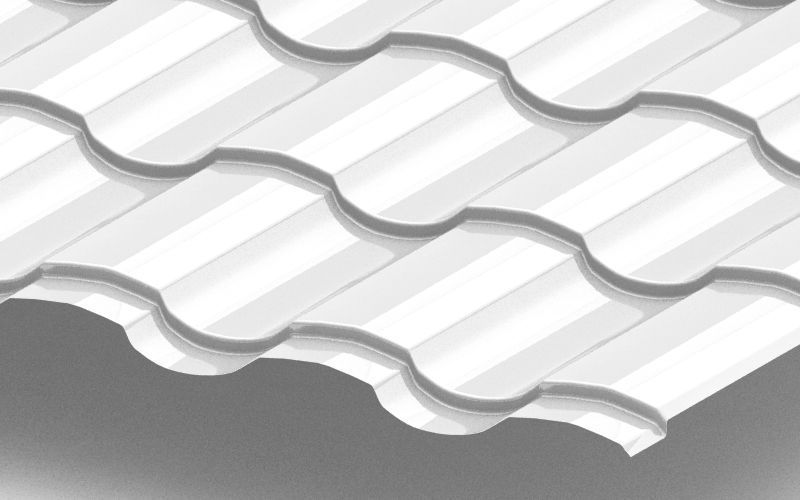 Металлочерепица Монтекристо с покрытием NormanMP®, толщина 0,50 мм, цвет RAL 9003 ПрофЛайн, купить Металлочерепица Монтекристо с покрытием NormanMP®, толщина 0,50 мм, цвет RAL 9003 в ПрофЛайн