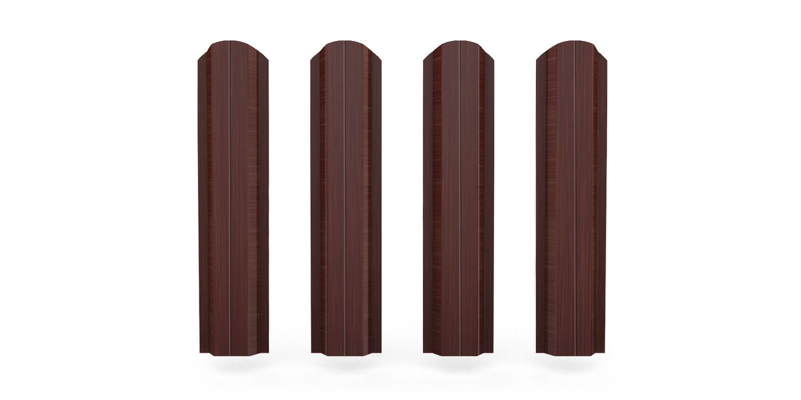 Штакетник металлический П-образный фигурный, цвет бразильская вишня, длина 2 м, двусторонняя окраска ПрофЛайн, купить Штакетник металлический П-образный фигурный, цвет бразильская вишня, длина 2 м, двусторонняя окраска в ПрофЛайн