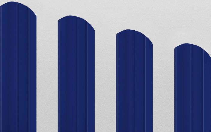 Штакетник металлический М-образный фигурный, цвет RAL 5005, длина 2 м, двусторонняя окраска ПрофЛайн, купить Штакетник металлический М-образный фигурный, цвет RAL 5005, длина 2 м, двусторонняя окраска в ПрофЛайн