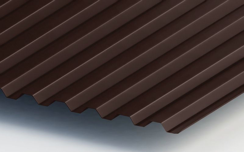 Профнастил С21 с покрытием PURETAN® 0,5 мм, COFFEE Профлайн Профнастил С21 с покрытием PURETAN® 0,5 мм, COFFEE Профлайн
