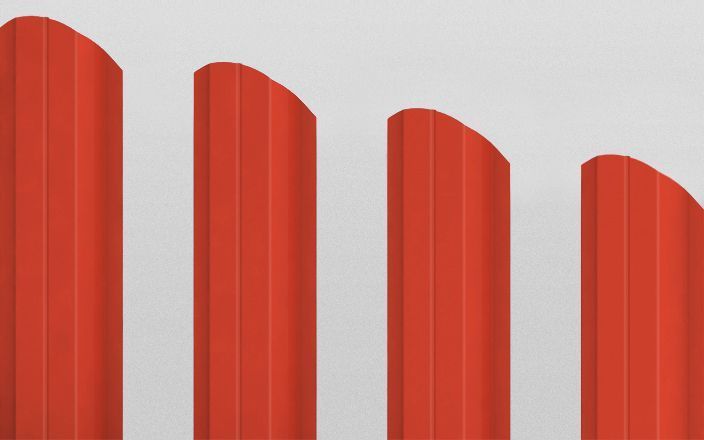 Штакетник металлический П-образный фигурный, цвет RAL 2008, длина 1,8 м, двусторонняя окраска ПрофЛайн, купить Штакетник металлический П-образный фигурный, цвет RAL 2008, длина 1,8 м, двусторонняя окраска в ПрофЛайн