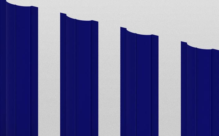 Штакетник металлический круглый, цвет RAL 5002, длина 2 м, двусторонняя окраска ПрофЛайн, купить Штакетник металлический круглый, цвет RAL 5002, длина 2 м, двусторонняя окраска в ПрофЛайн