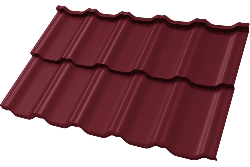Металлочерепица "Квинта Уно" ("Kvinta Uno") 0,5 Satin RAL 3005 красное вино ПрофЛайн, купить Металлочерепица "Квинта Уно" ("Kvinta Uno") 0,5 Satin RAL 3005 красное вино в ПрофЛайн