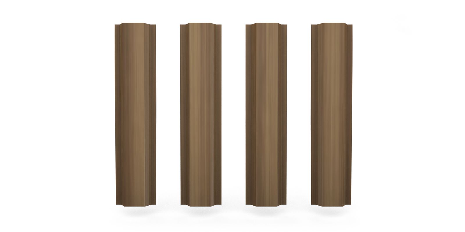 Штакетник металлический П-образный, цвет кедр, длина 1,8 м, ширина 94 мм, односторонняя окраска ПрофЛайн, купить Штакетник металлический П-образный, цвет кедр, длина 1,8 м, ширина 94 мм, односторонняя окраска в ПрофЛайн