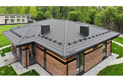 Металлочерепица "Кредо" ("Kredo") v01 0,5 Drap TX RAL 9005 черный ПрофЛайн, купить Металлочерепица "Кредо" ("Kredo") v01 0,5 Drap TX RAL 9005 черный в ПрофЛайн