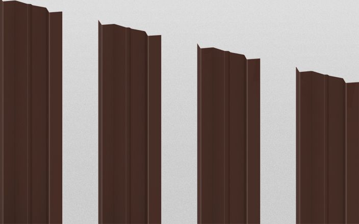 Штакетник металлический М-образный, цвет RAL 8017, длина 2 м, двусторонняя окраска ПрофЛайн, купить Штакетник металлический М-образный, цвет RAL 8017, длина 2 м, двусторонняя окраска в ПрофЛайн