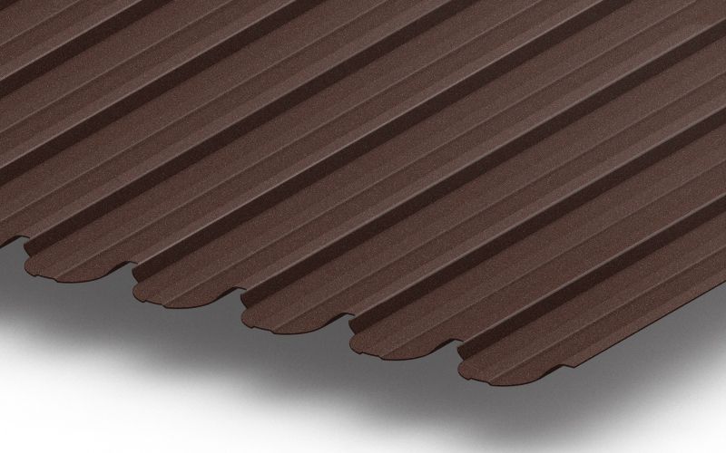 Профнастил С10 фигурный с покрытием Velur® 0,5 мм, RAL 8017 Профлайн Профнастил С10 фигурный с покрытием Velur® 0,5 мм, RAL 8017 Профлайн