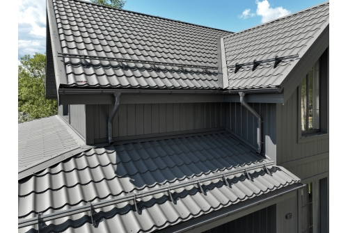 Металлочерепица Классик ("Classic") v02 0,5 Satin Matt TX RAL 7024 мокрый асфальт ПрофЛайн, купить Металлочерепица Классик ("Classic") v02 0,5 Satin Matt TX RAL 7024 мокрый асфальт в ПрофЛайн