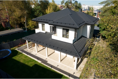 Металлочерепица "Кредо" ("Kredo") v01 0,5 Drap RAL 9005 черный ПрофЛайн, купить Металлочерепица "Кредо" ("Kredo") v01 0,5 Drap RAL 9005 черный в ПрофЛайн