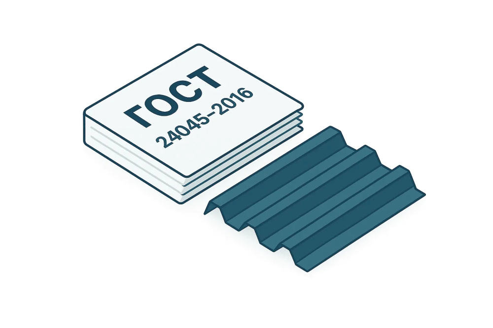 ГОСТ 24045-2016 Профили стальные листовые гнутые с трапециевидными гофрами для строительства ГОСТ 24045-2016 Профили стальные листовые гнутые с трапециевидными гофрами для строительства